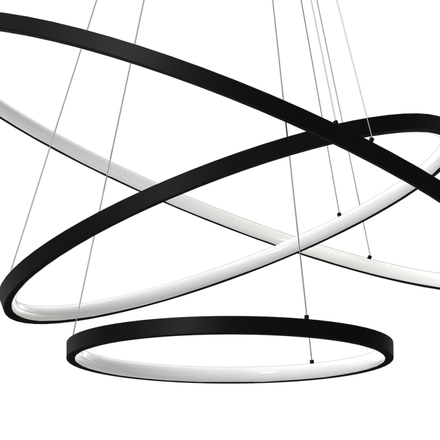 LED Lustr na lanku HOOP LED/93W/230V pr. 60 cm 4000K černá