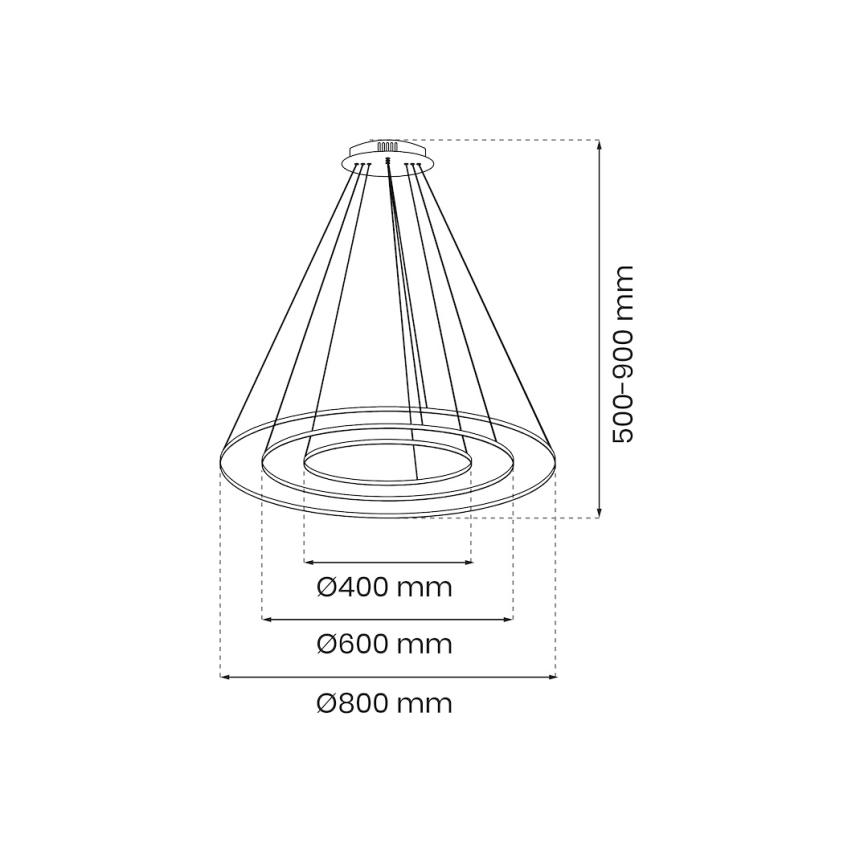 LED Lustr na lanku HOOP LED/93W/230V pr. 60 cm 4000K černá