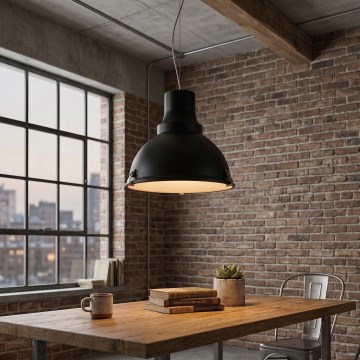 LED Lustr na lanku INDUSTRY 1xE27/60W/230V černá