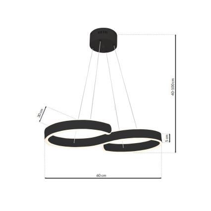 LED Lustr na lanku INFINITY LED/50W/230V