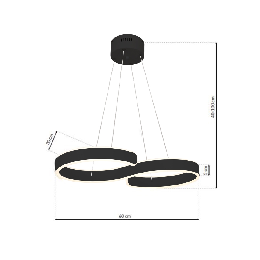 LED Lustr na lanku INFINITY LED/50W/230V