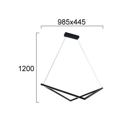 LED Lustr na lanku ISLA LED/32W/230V černá