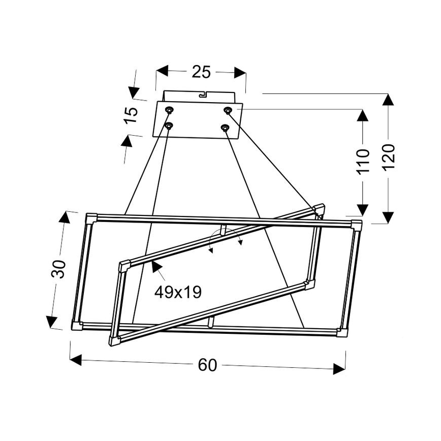 LED Lustr na lanku KSEROS LED/35W/230V
