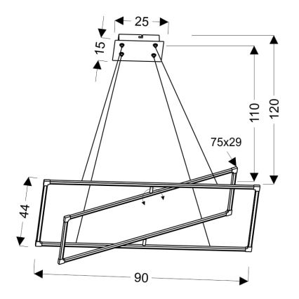 LED Lustr na lanku KSEROS LED/45W/230V