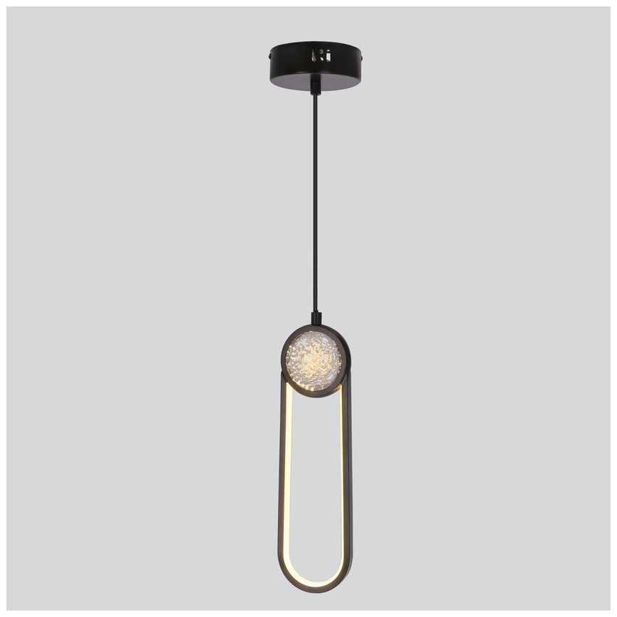 LED Lustr na lanku LACRIMA LED/15W/230V 3000K černá