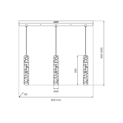 LED Lustr na lanku LAGOS LED/24W/230V zlatá