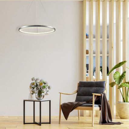 LED Lustr na lanku LEA LED/20W/230V 4000K pr. 50 cm matný chrom