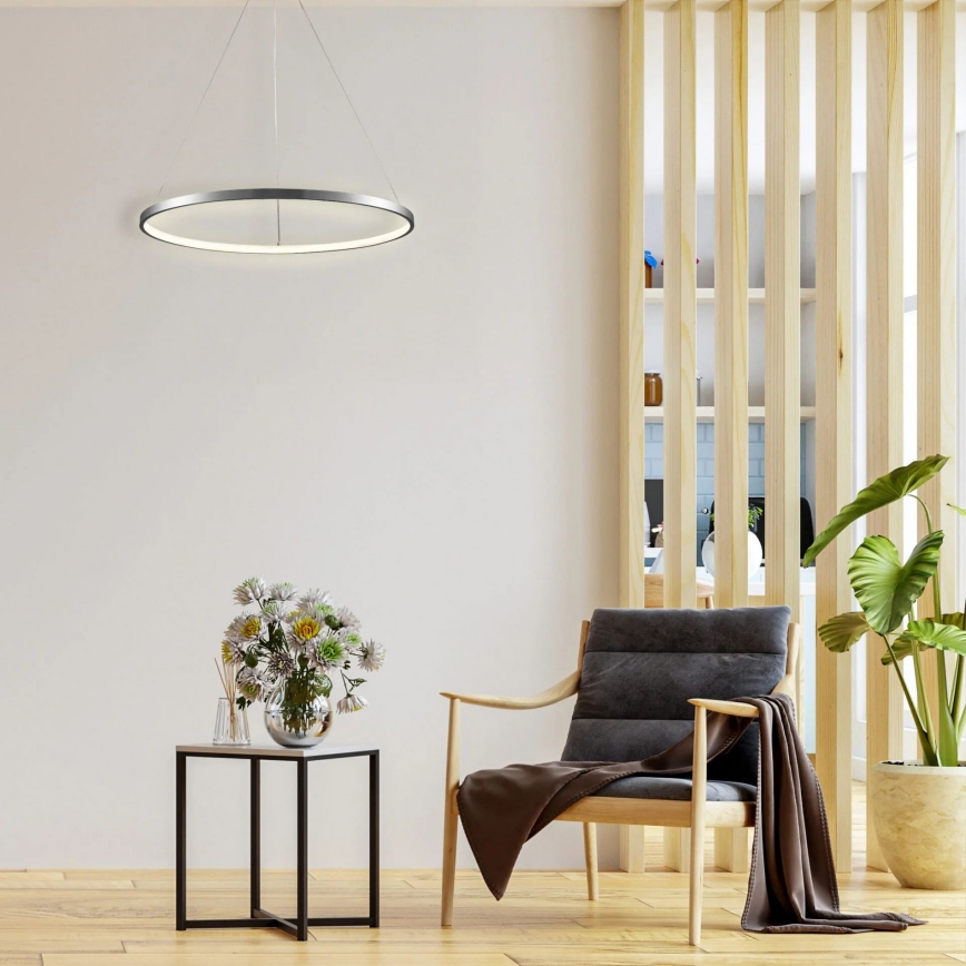 LED Lustr na lanku LEA LED/20W/230V 4000K pr. 50 cm matný chrom