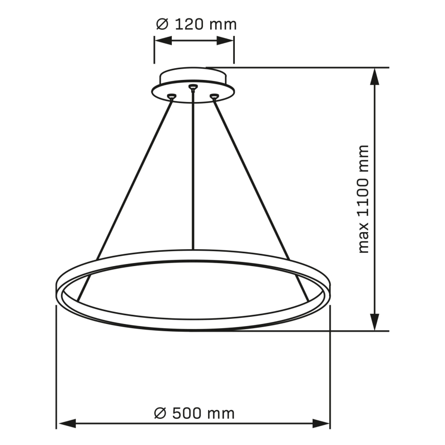 LED Lustr na lanku LEA LED/20W/230V 4000K pr. 50 cm matný chrom