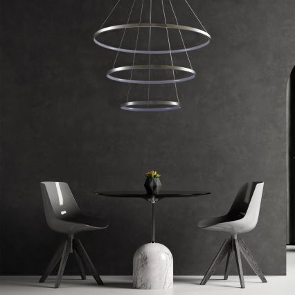 LED Lustr na lanku LEA LED/60W/230V 4000K pr. 80 cm matný chrom