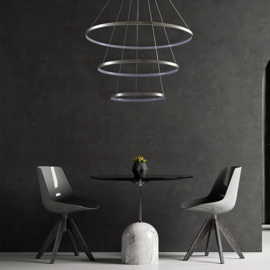 LED Lustr na lanku LEA LED/60W/230V 4000K pr. 80 cm matný chrom