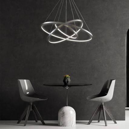 LED Lustr na lanku LEA LED/60W/230V 4000K pr. 80 cm matný chrom