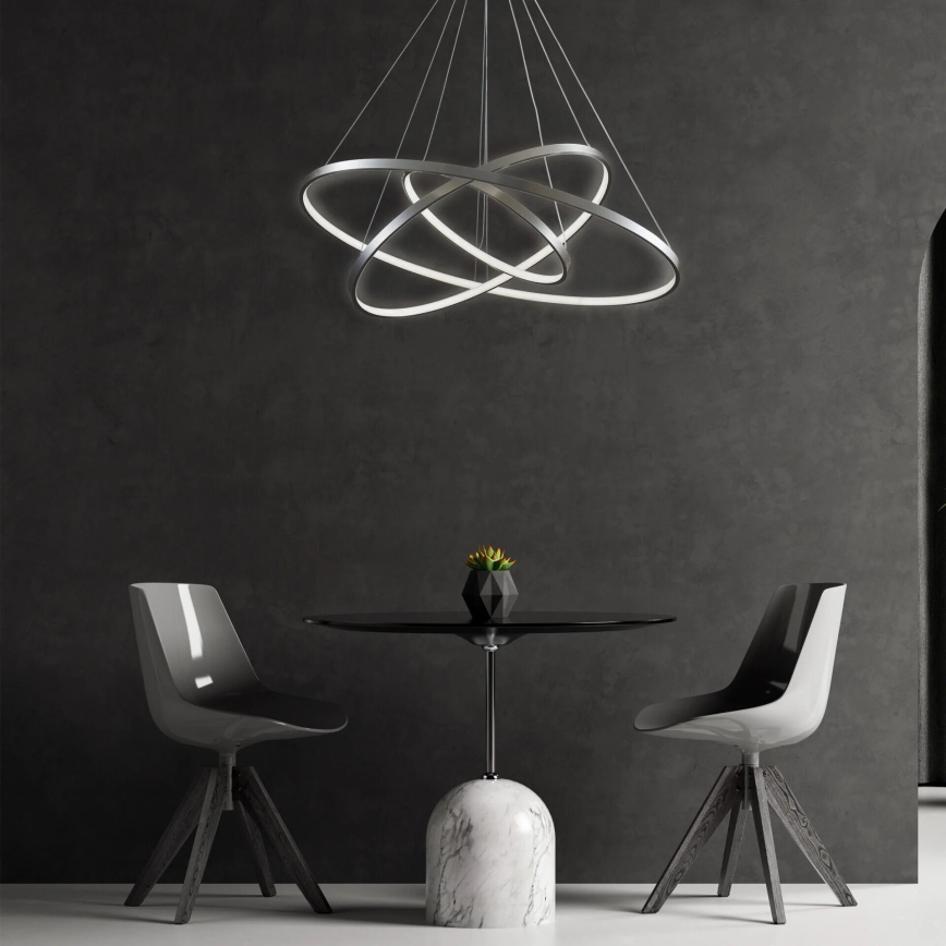 LED Lustr na lanku LEA LED/60W/230V 4000K pr. 80 cm matný chrom