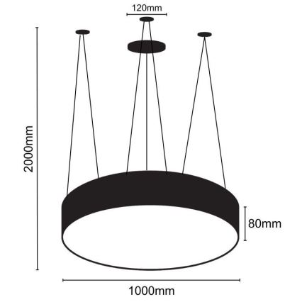 LED Lustr na lanku LED/100W/230V 4000K pr. 100 cm