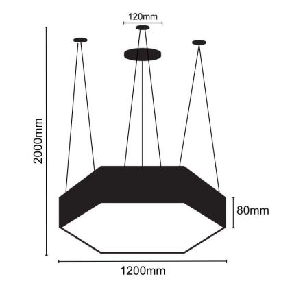 LED Lustr na lanku LED/120W/230V 4000K pr. 120 cm