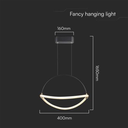 LED Lustr na lanku LED/12W/230V 3000K pr. 40 cm