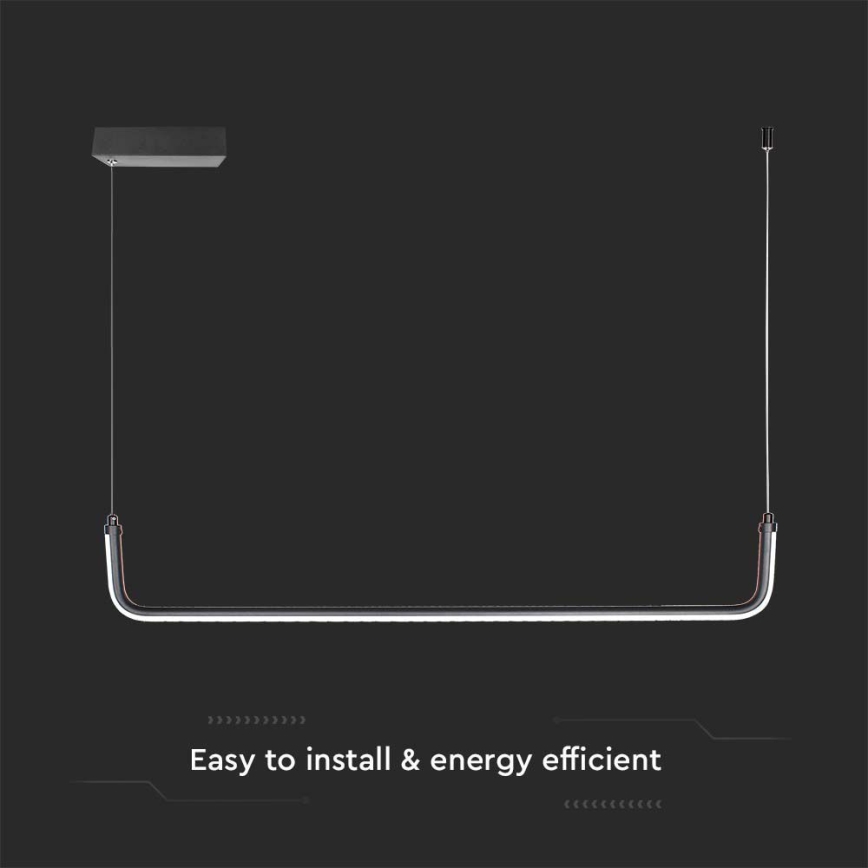 LED Lustr na lanku LED/12W/230V 4000K 90 cm černá