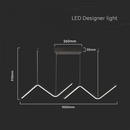 LED Lustr na lanku LED/12W/230V 4000K černá