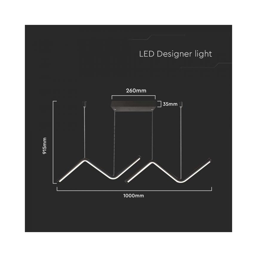 LED Lustr na lanku LED/12W/230V 4000K černá