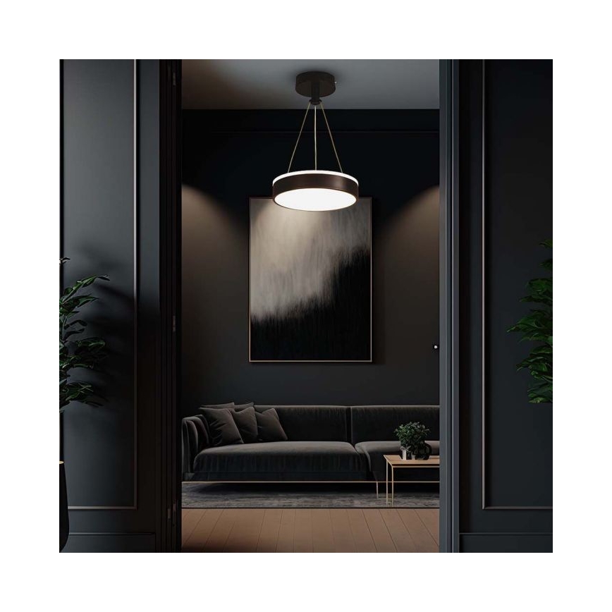 LED Lustr na lanku LED/12W/230V 4000K černá
