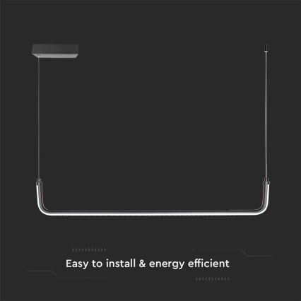 LED Lustr na lanku LED/12W/230V 4000K černá
