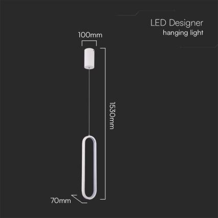 LED Lustr na lanku LED/13W/230V 4000K bílá