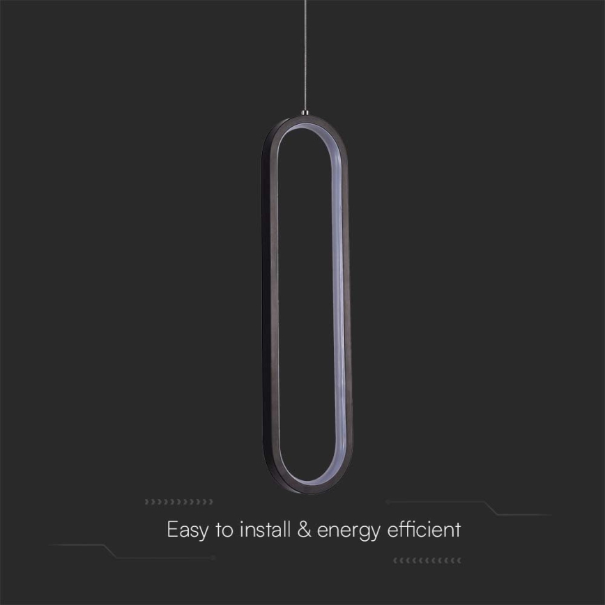 LED Lustr na lanku LED/13W/230V 4000K černá