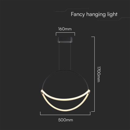 LED Lustr na lanku LED/16W/230V 4000K pr. 50 cm
