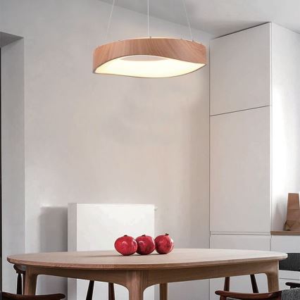 LED Lustr na lanku LED/18W/230V 3000K ø 40 cm hnědá