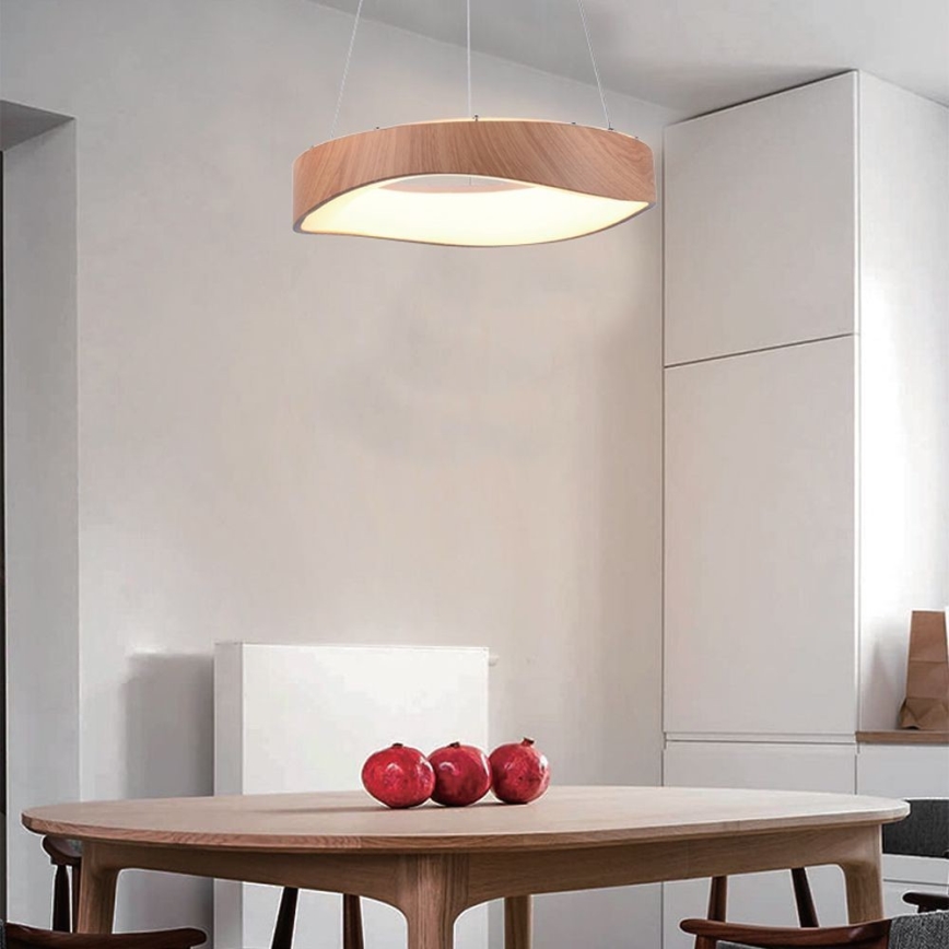 LED Lustr na lanku LED/18W/230V 3000K ø 40 cm hnědá