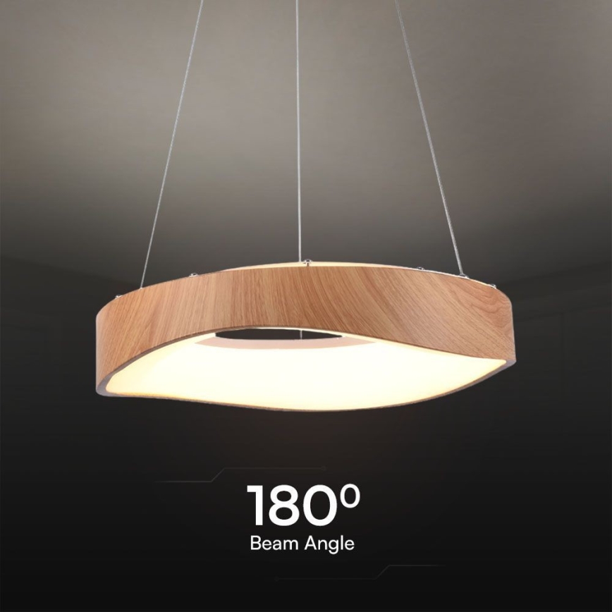 LED Lustr na lanku LED/18W/230V 3000K ø 40 cm hnědá