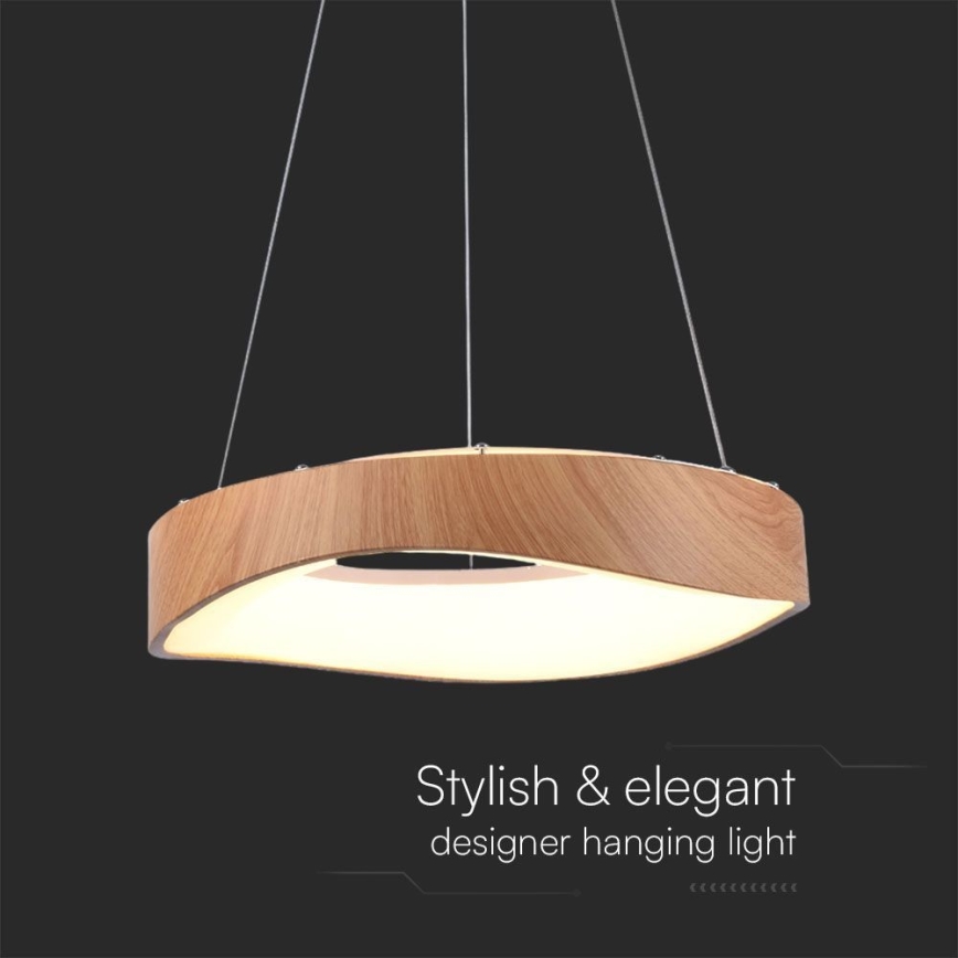 LED Lustr na lanku LED/18W/230V 3000K ø 40 cm hnědá