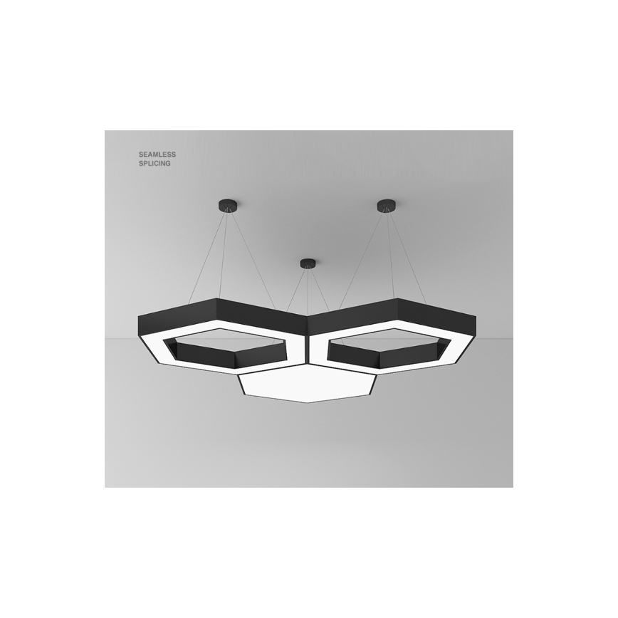 LED Lustr na lanku LED/20W/230V černá