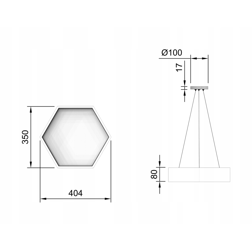 LED Lustr na lanku LED/20W/230V černá