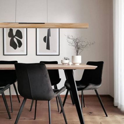 LED Lustr na lanku LED/22W/230V 4000K 120 cm borovice/masiv