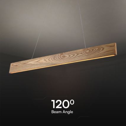 LED Lustr na lanku LED/24W/230V 3000K hnědá