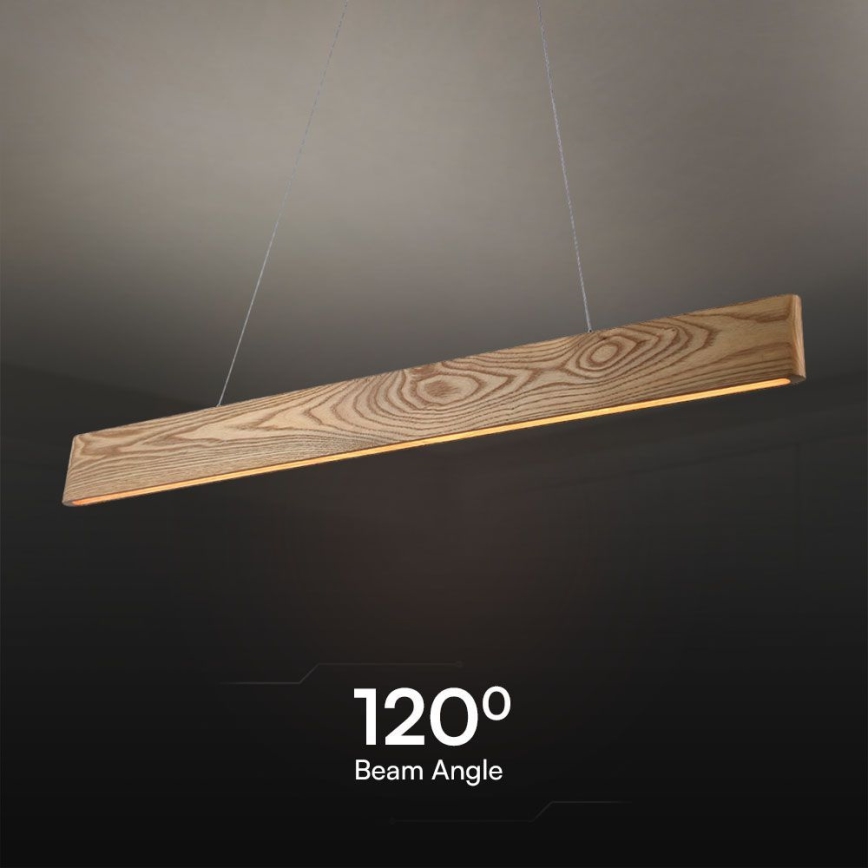 LED Lustr na lanku LED/24W/230V 3000K hnědá