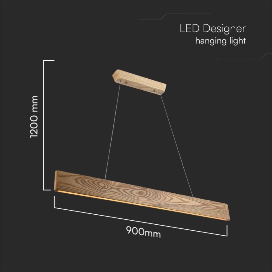 LED Lustr na lanku LED/24W/230V 3000K hnědá