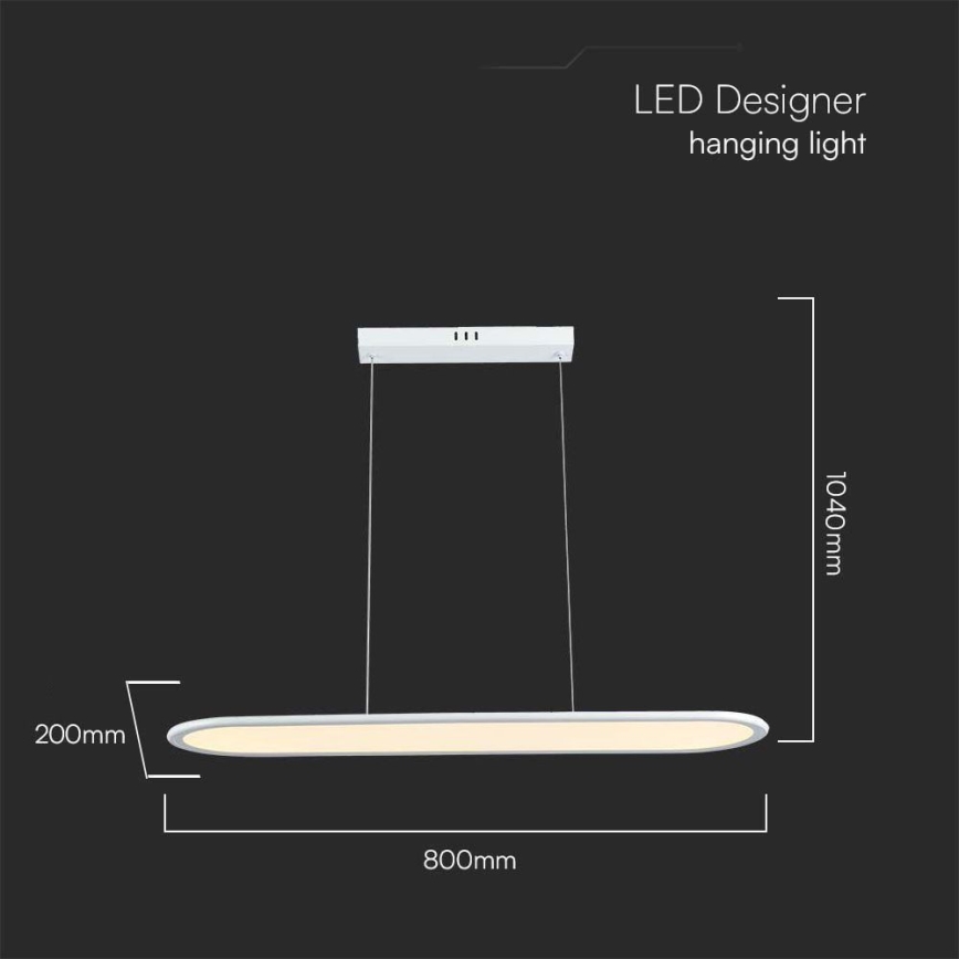 LED Lustr na lanku LED/24W/230V 4000K bílá