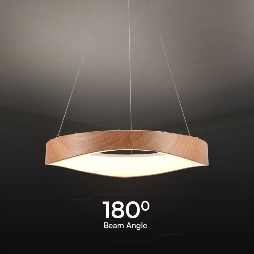 LED Lustr na lanku LED/25W/230V 3000K pr. 50 cm hnědá