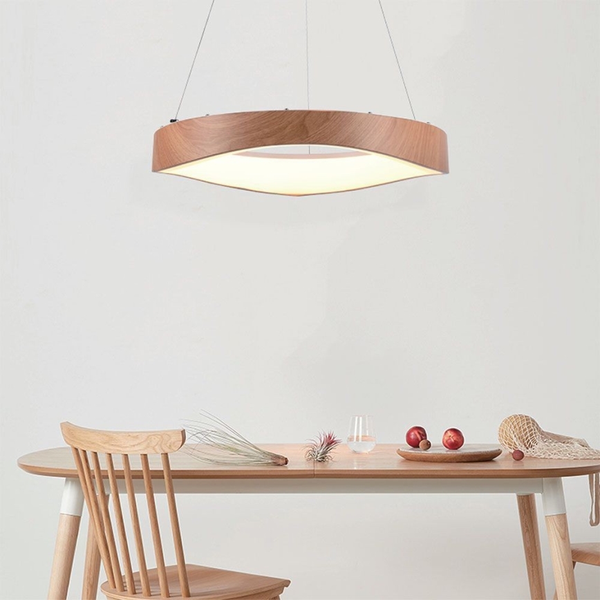 LED Lustr na lanku LED/25W/230V 3000K ø 50 cm hnědá