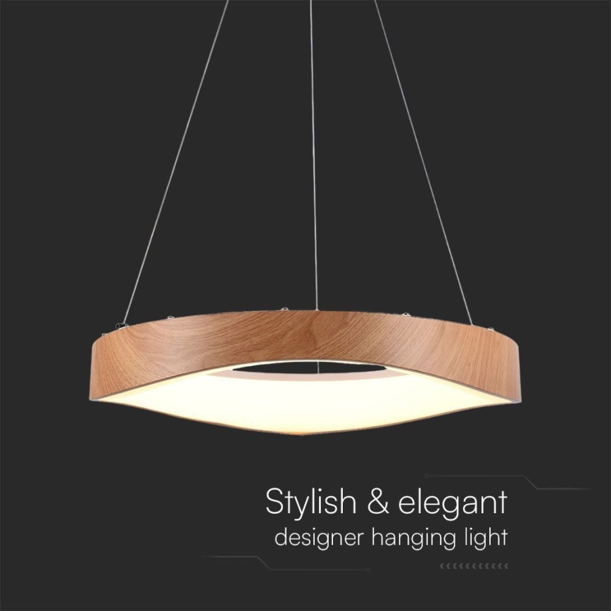 LED Lustr na lanku LED/25W/230V 3000K ø 50 cm hnědá