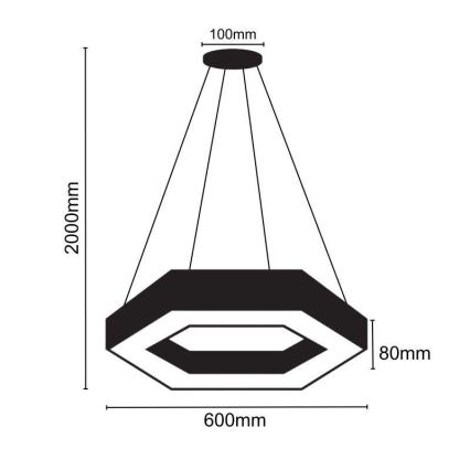 LED Lustr na lanku LED/28W/230V 4000K pr. 60 cm