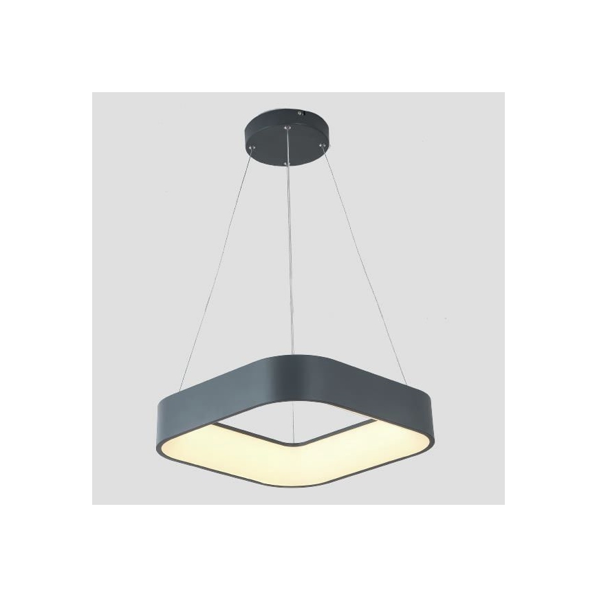 LED Lustr na lanku LED/30W/230V 3000K 45x45 cm šedá