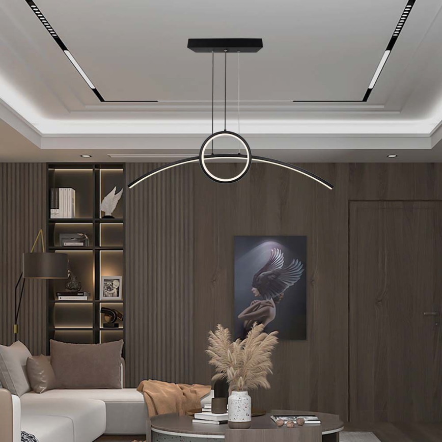 LED Lustr na lanku LED/30W/230V 4000K černá