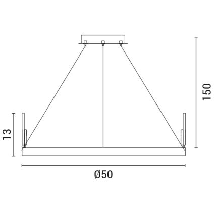 LED Lustr na lanku LED/35W/230V 3000K zlatá