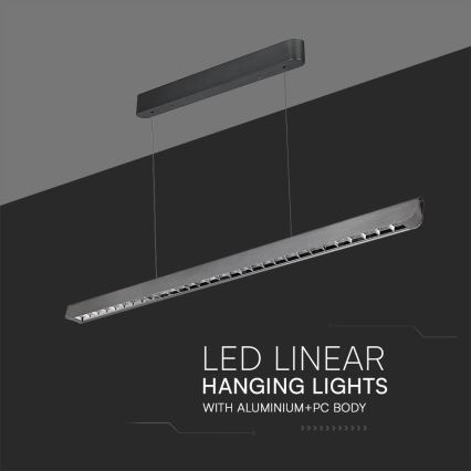 LED Lustr na lanku LED/36W/230V 3000/4000/6400K antracit