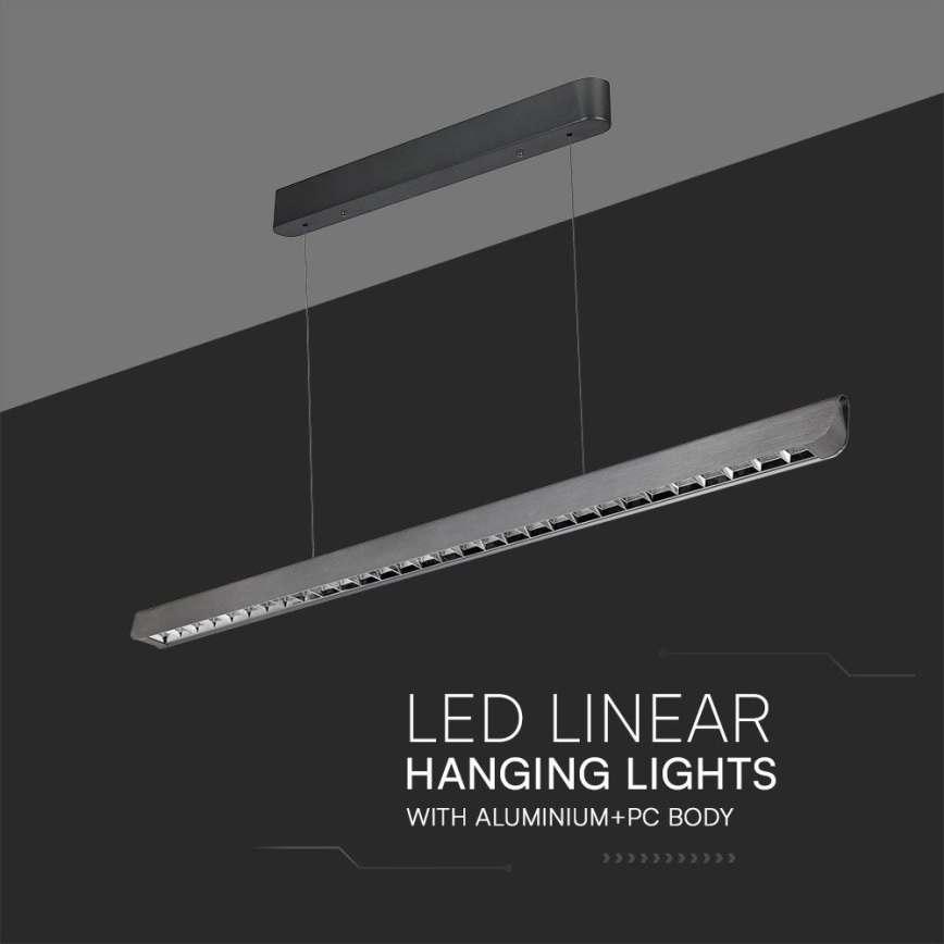 LED Lustr na lanku LED/36W/230V 3000/4000/6400K antracit