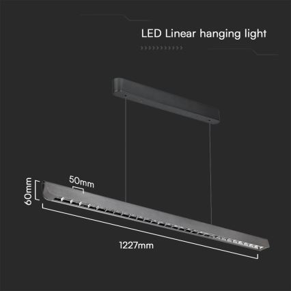 LED Lustr na lanku LED/36W/230V 3000/4000/6400K antracit