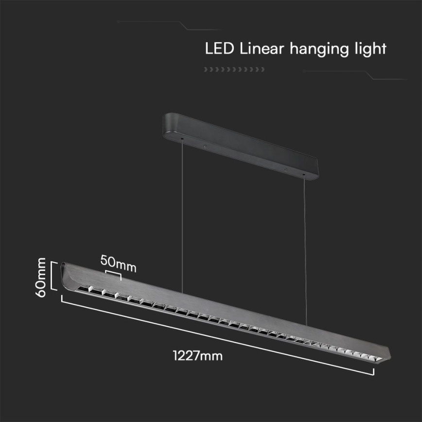LED Lustr na lanku LED/36W/230V 3000/4000/6400K antracit